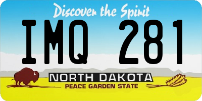 ND license plate IMQ281