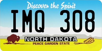 ND license plate IMQ308