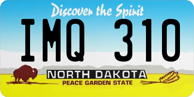 ND license plate IMQ310