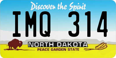 ND license plate IMQ314