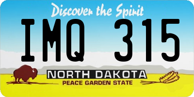 ND license plate IMQ315