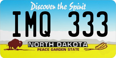 ND license plate IMQ333