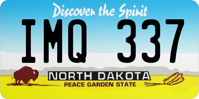 ND license plate IMQ337