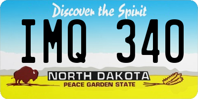 ND license plate IMQ340