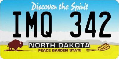 ND license plate IMQ342