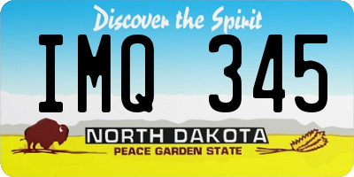 ND license plate IMQ345
