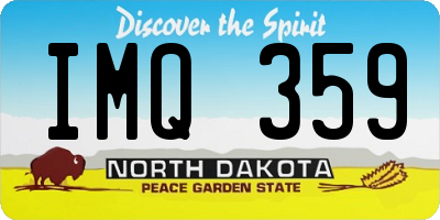 ND license plate IMQ359