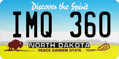 ND license plate IMQ360