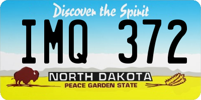 ND license plate IMQ372