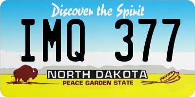 ND license plate IMQ377