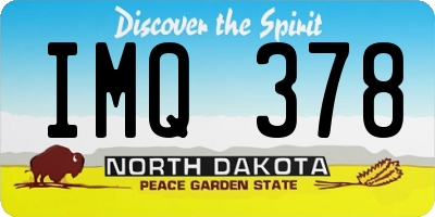 ND license plate IMQ378