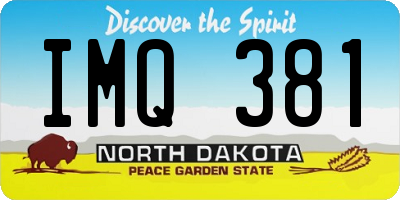 ND license plate IMQ381