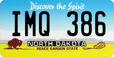 ND license plate IMQ386