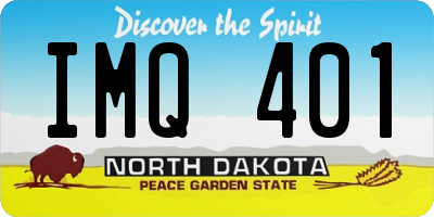 ND license plate IMQ401