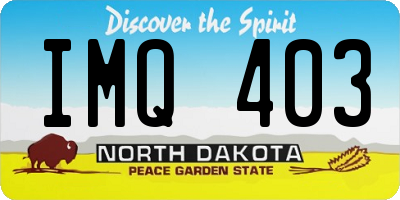 ND license plate IMQ403