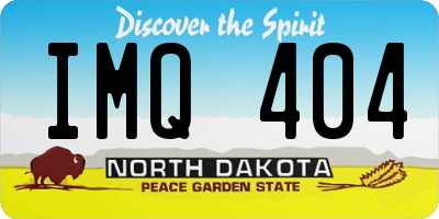 ND license plate IMQ404