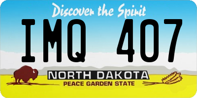 ND license plate IMQ407