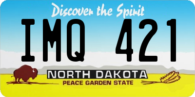 ND license plate IMQ421