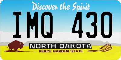 ND license plate IMQ430