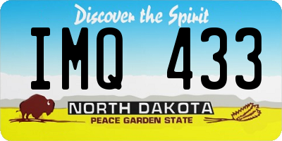ND license plate IMQ433