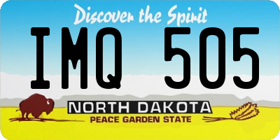 ND license plate IMQ505