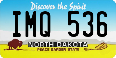 ND license plate IMQ536