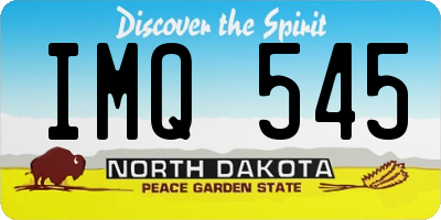 ND license plate IMQ545