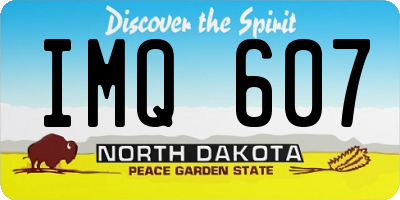ND license plate IMQ607