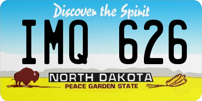 ND license plate IMQ626