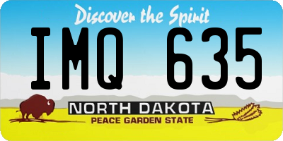 ND license plate IMQ635