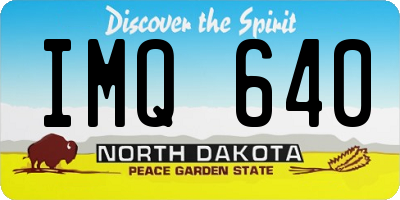ND license plate IMQ640