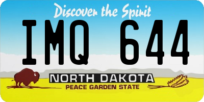 ND license plate IMQ644