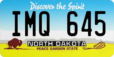 ND license plate IMQ645