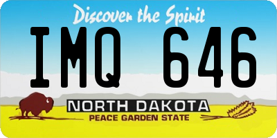 ND license plate IMQ646