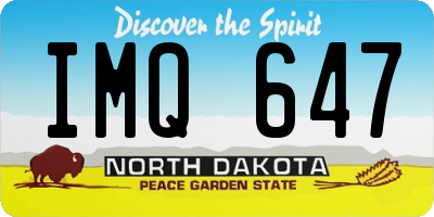 ND license plate IMQ647