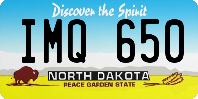 ND license plate IMQ650
