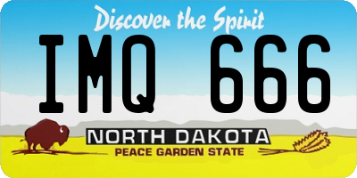 ND license plate IMQ666