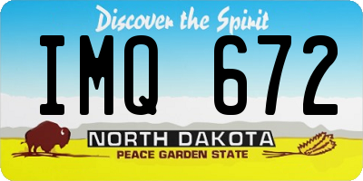 ND license plate IMQ672