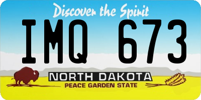 ND license plate IMQ673