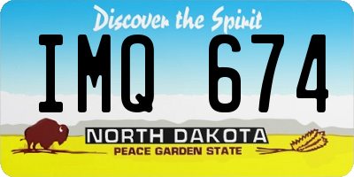 ND license plate IMQ674
