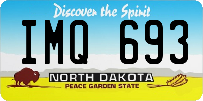 ND license plate IMQ693