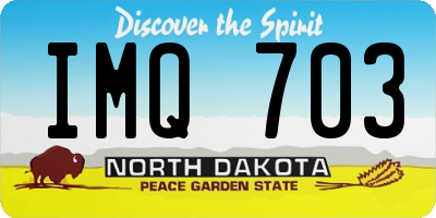 ND license plate IMQ703