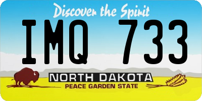 ND license plate IMQ733
