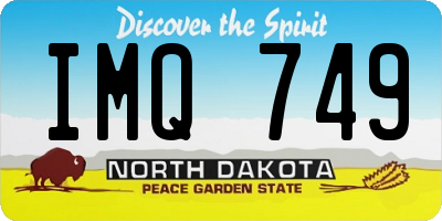 ND license plate IMQ749