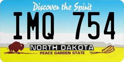 ND license plate IMQ754