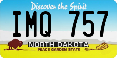 ND license plate IMQ757