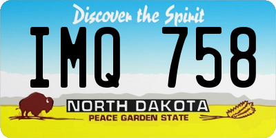 ND license plate IMQ758
