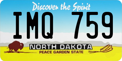 ND license plate IMQ759