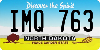 ND license plate IMQ763