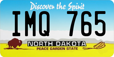 ND license plate IMQ765